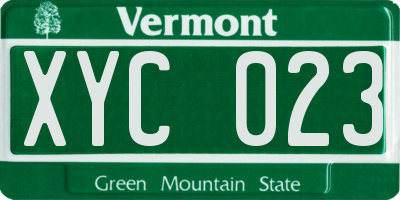 VT license plate XYC023
