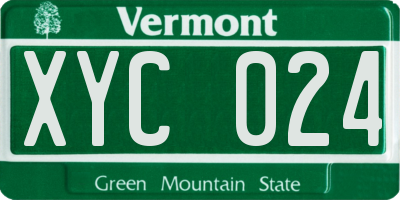 VT license plate XYC024