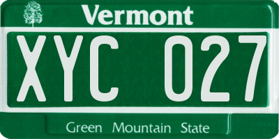 VT license plate XYC027
