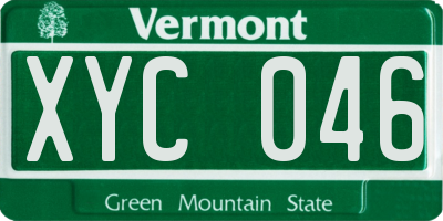 VT license plate XYC046