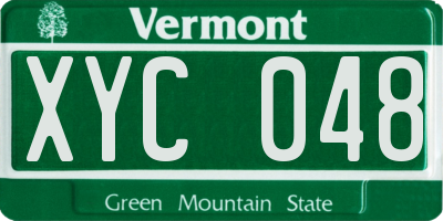 VT license plate XYC048