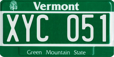 VT license plate XYC051