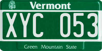 VT license plate XYC053