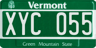 VT license plate XYC055