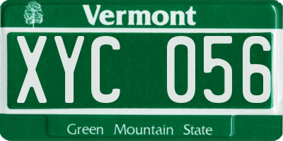 VT license plate XYC056