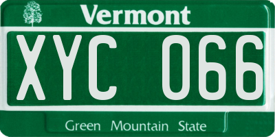 VT license plate XYC066