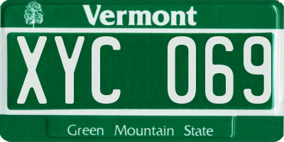 VT license plate XYC069