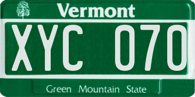 VT license plate XYC070
