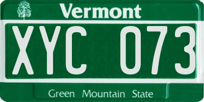 VT license plate XYC073