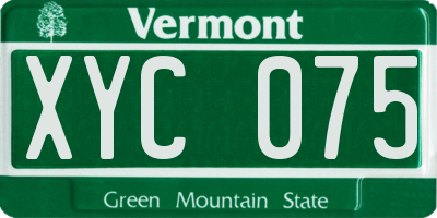 VT license plate XYC075