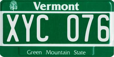 VT license plate XYC076
