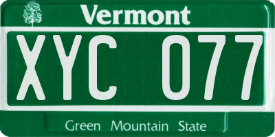 VT license plate XYC077