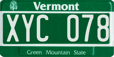 VT license plate XYC078