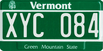 VT license plate XYC084