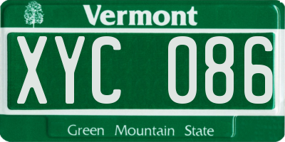 VT license plate XYC086