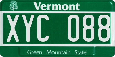 VT license plate XYC088