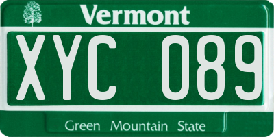 VT license plate XYC089