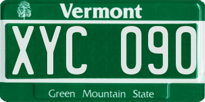 VT license plate XYC090