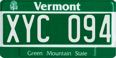 VT license plate XYC094