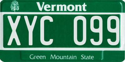 VT license plate XYC099