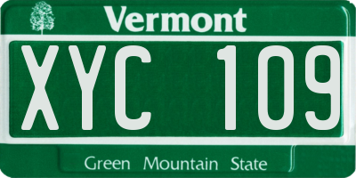 VT license plate XYC109