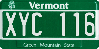 VT license plate XYC116
