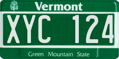 VT license plate XYC124