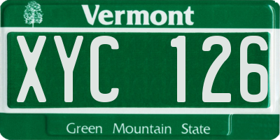 VT license plate XYC126