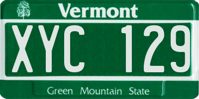 VT license plate XYC129