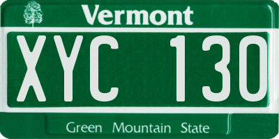 VT license plate XYC130