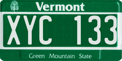 VT license plate XYC133