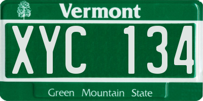 VT license plate XYC134