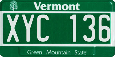 VT license plate XYC136