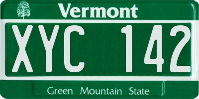 VT license plate XYC142