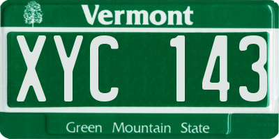 VT license plate XYC143