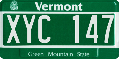 VT license plate XYC147