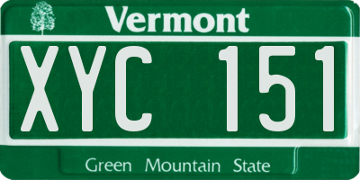 VT license plate XYC151
