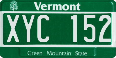 VT license plate XYC152