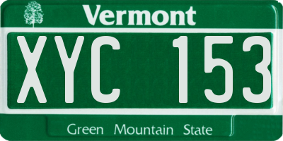 VT license plate XYC153