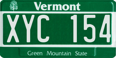 VT license plate XYC154