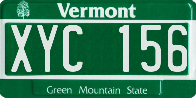 VT license plate XYC156