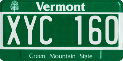 VT license plate XYC160