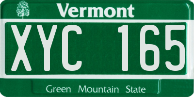 VT license plate XYC165