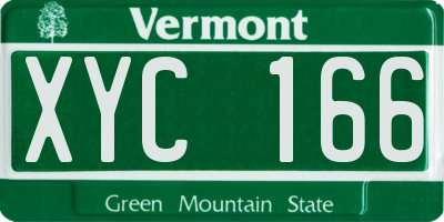 VT license plate XYC166