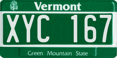 VT license plate XYC167