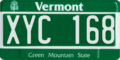 VT license plate XYC168