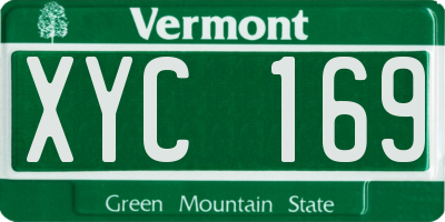 VT license plate XYC169