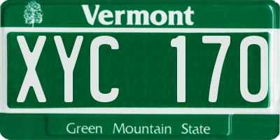 VT license plate XYC170