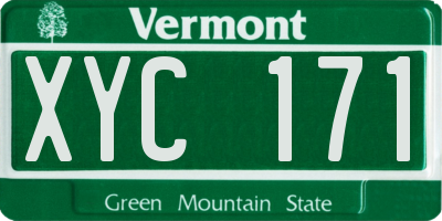 VT license plate XYC171