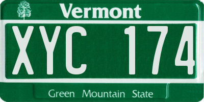 VT license plate XYC174